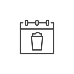 Saint Patrick's Day calendar outline icon. linear style sign for mobile concept and web design. simple line vector icon. Symbol, logo illustration. Pixel perfect vector graphics