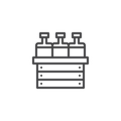 Beer case outline icon. linear style sign for mobile concept and web design. simple line vector icon. Symbol, logo illustration. Pixel perfect vector graphics