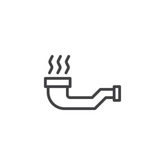 Smoking pipe outline icon. linear style sign for mobile concept and web design. Tobacco pipe simple line vector icon. Symbol, logo illustration. Pixel perfect vector graphics