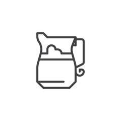 Beer jar outline icon. linear style sign for mobile concept and web design. Lager decanter simple line vector icon. Symbol, logo illustration. Pixel perfect vector graphics