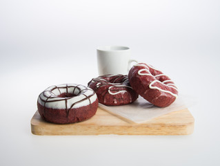 donut or donut and coffee on a background.