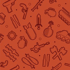 weapons seamless pattern illustration