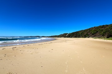 A perfect sunny day at Minnie Water Beach in Yuraygir National Park on the mid north coast of NSW in Australia.