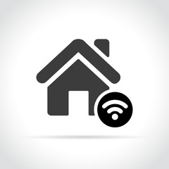 home with wifi icon concept