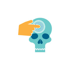 Touch Skull Logo Icon Design