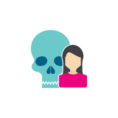 Woman Skull Logo Icon Design