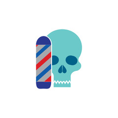 Barber Skull Logo Icon Design