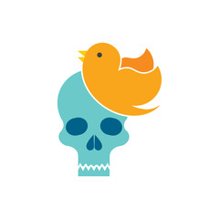 Bird Skull Logo Icon Design