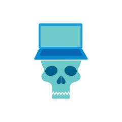 Laptop Skull Logo Icon Design