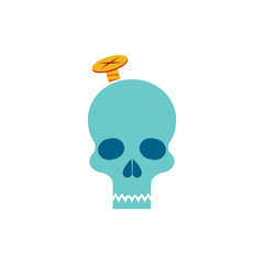Screw Skull Logo Icon Design