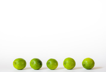 Five limes in a row