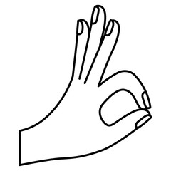 ok gesture with hand vector illustration design