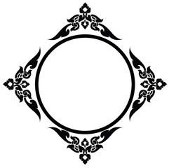 Artistic circle frame of Thai pattern vector