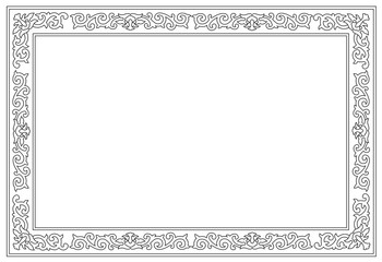 beautiful floral border, corner pattern frame for text, image and exposition decor, vector style
