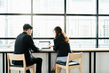 business people meeting brainstorming and discussing project together in office, teamwork concept