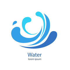 Water Wave Logo abstract design. Cosmetics Surf Sport Logotype concept. Aqua icon. 