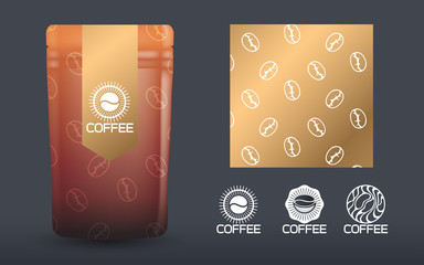 Coffee packaging vector design template, Vector illustration