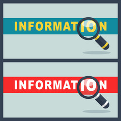 information word with magnifier concept