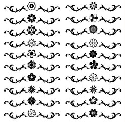 calligraphic design of elements style set for decoration page and type