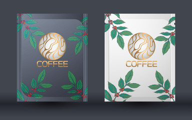 Coffee packaging vector design template, Vector illustration