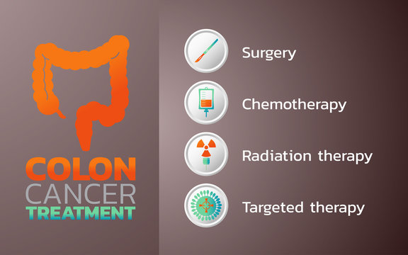Colon Cancer Treatment icon design, infographic health, medical infographic. Vector illustration