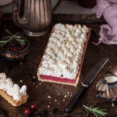 Cranberry Meringue Tart