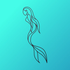 Fototapeta premium Mermaid logo icon design, vector illustration