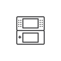 Portable videogame console outline icon. linear style sign for mobile concept and web design. simple line vector icon. Symbol, logo illustration. Pixel perfect vector graphics
