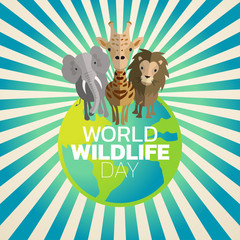 World Wildlife Day logo icon design, vector illustration