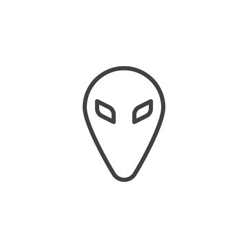 Alien head outline icon. linear style sign for mobile concept and web design. ufo simple line vector icon. Symbol, logo illustration. Pixel perfect vector graphics
