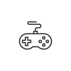 Game controller outline icon. linear style sign for mobile concept and web design. Joystick simple line vector icon. Symbol, logo illustration. Pixel perfect vector graphics © alekseyvanin