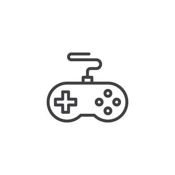 Game controller outline icon. linear style sign for mobile concept and web design. Joystick simple line vector icon. Symbol, logo illustration. Pixel perfect vector graphics