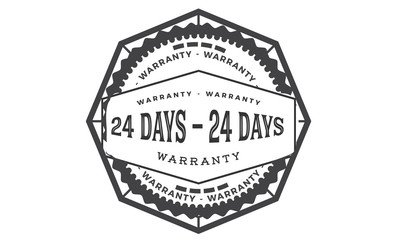 24 days warranty icon vintage rubber stamp guarantee