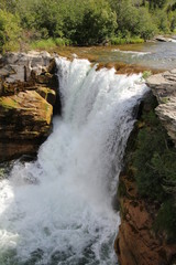 One Side Of Lundbreck Falls, Lundbreck, Alberta