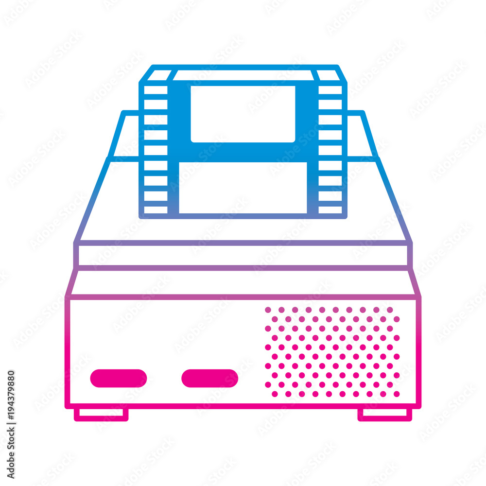 Poster retro video console game and cassette vector illustration degrade color line image