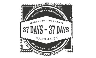 37 days warranty icon vintage rubber stamp guarantee