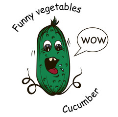 cucumber with eyes and mouth
