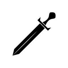 sword weapon battle handle vintage vector illustration black and white design