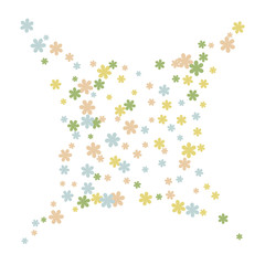 Delicate Floral Pattern with Simple Small Flowers for Greeting Card or Poster. Naive Daisy Flowers in Primitive Style. Vector Background for Spring or Summer Design.
