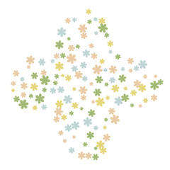 Delicate Floral Pattern with Simple Small Flowers for Greeting Card or Poster. Naive Daisy Flowers in Primitive Style. Vector Background for Spring or Summer Design.
