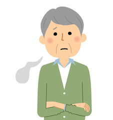 シニア男性　おじいちゃん　ため息