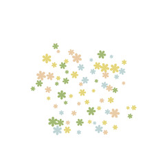 Delicate Floral Pattern with Simple Small Flowers for Greeting Card or Poster. Naive Daisy Flowers in Primitive Style. Vector Background for Spring or Summer Design.
