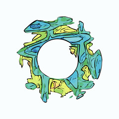 Abstract colorful circle alien style vector frame