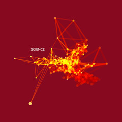 3d connection structure. Constellation. Futuristic technology style. Vector illustration for science, chemistry or education.