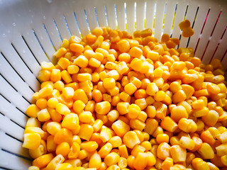 sweet corn in cullander