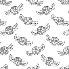 pattern decorative flowers carnation and leaves background vector illustration outline image