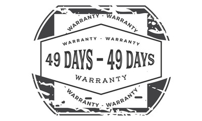 49 days warranty icon vintage rubber stamp guarantee