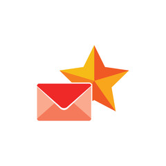 Mail Star Logo Icon Design