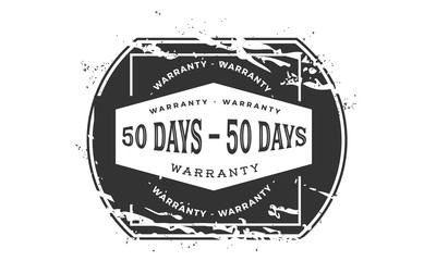 Obraz premium 50 days warranty icon vintage rubber stamp guarantee