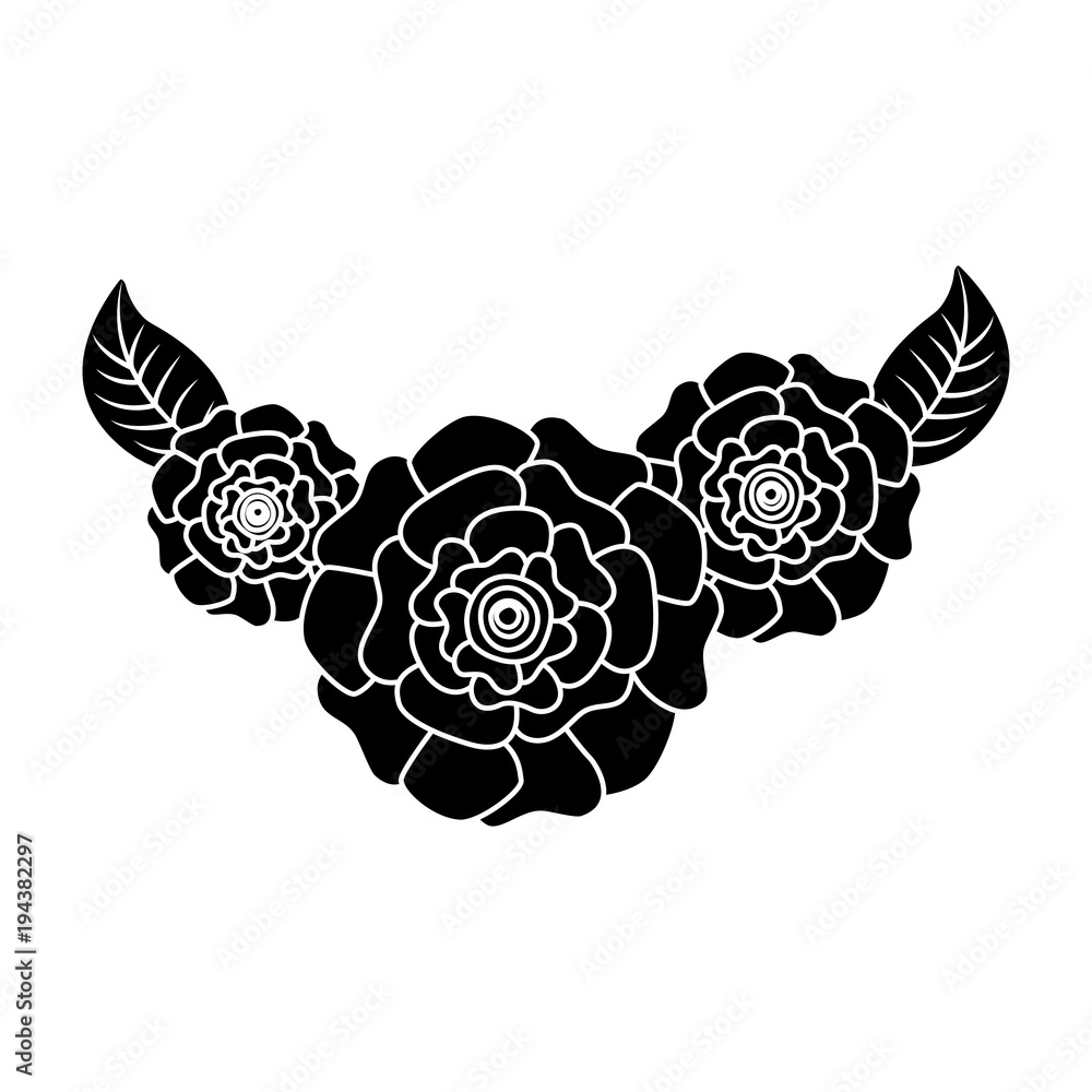 Poster cute fresh natural flowers carnation leaves vector illustration pictogram design